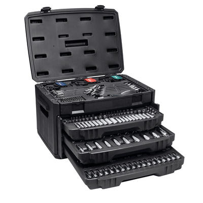 Master Mechanic SAE & Metric Socket And Tool Set With Case, Complete Mechanics Kit With Ratchets, Wrenches & Bit Driver Master Mechanic SAE & Metric Socket And Tool Set With Case, Complete Mechanics Kit With Ratchets, Wrenches & Bit Driver