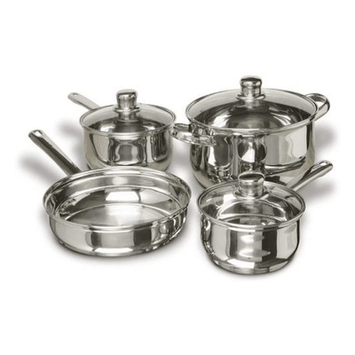 Carbon Steel Nonstick Cookware Set With Stainless Steel Finish, Premium Pots And Pans For Everyday Cooking Carbon Steel Nonstick Cookware Set With Stainless Steel Finish, Premium Pots And Pans For Everyday Cooking
