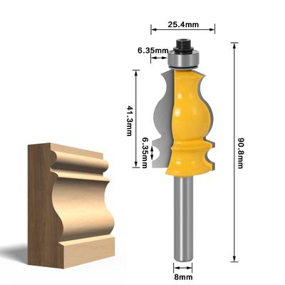 Molding Router Bit 1 2" Shank, Tenon Cutter, 8mm 12mm Shank For Woodworking, Architectural Router Bit For Wood Trim 8mm Shank