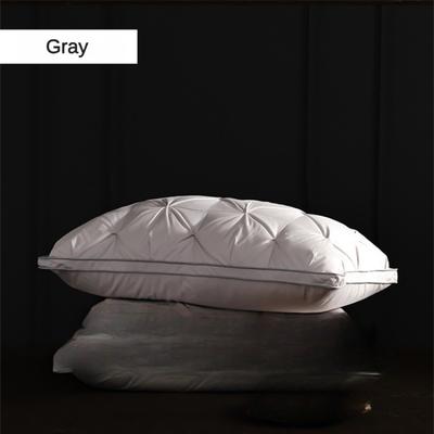 Luxury Goose Down Pillow White Cotton Pillow Cover Rectangle, 5 Star Hotel Sleep Experience With Low Mid high Pillows gray 48x74cm height 20 22cm 0.8kg
