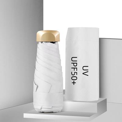 Mini Pocket Umbrella, Compact Folding UV Protection Parasol white