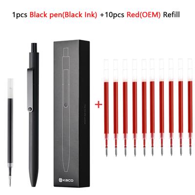Smooth Writing Gel Ink Pens Quick Drying Press Pen For Exams, Homework & Papers black Pen Red Refill
