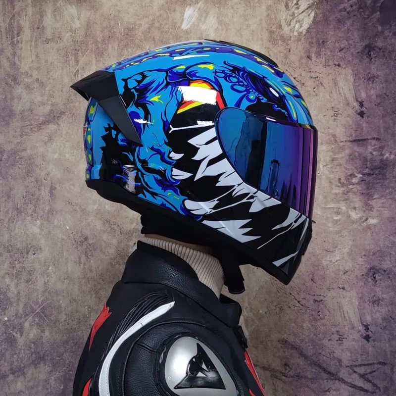 Full Face Racing Helmet, Winter Warm Double Visor Motorcycle Helmet For Sports & Commuting 3
