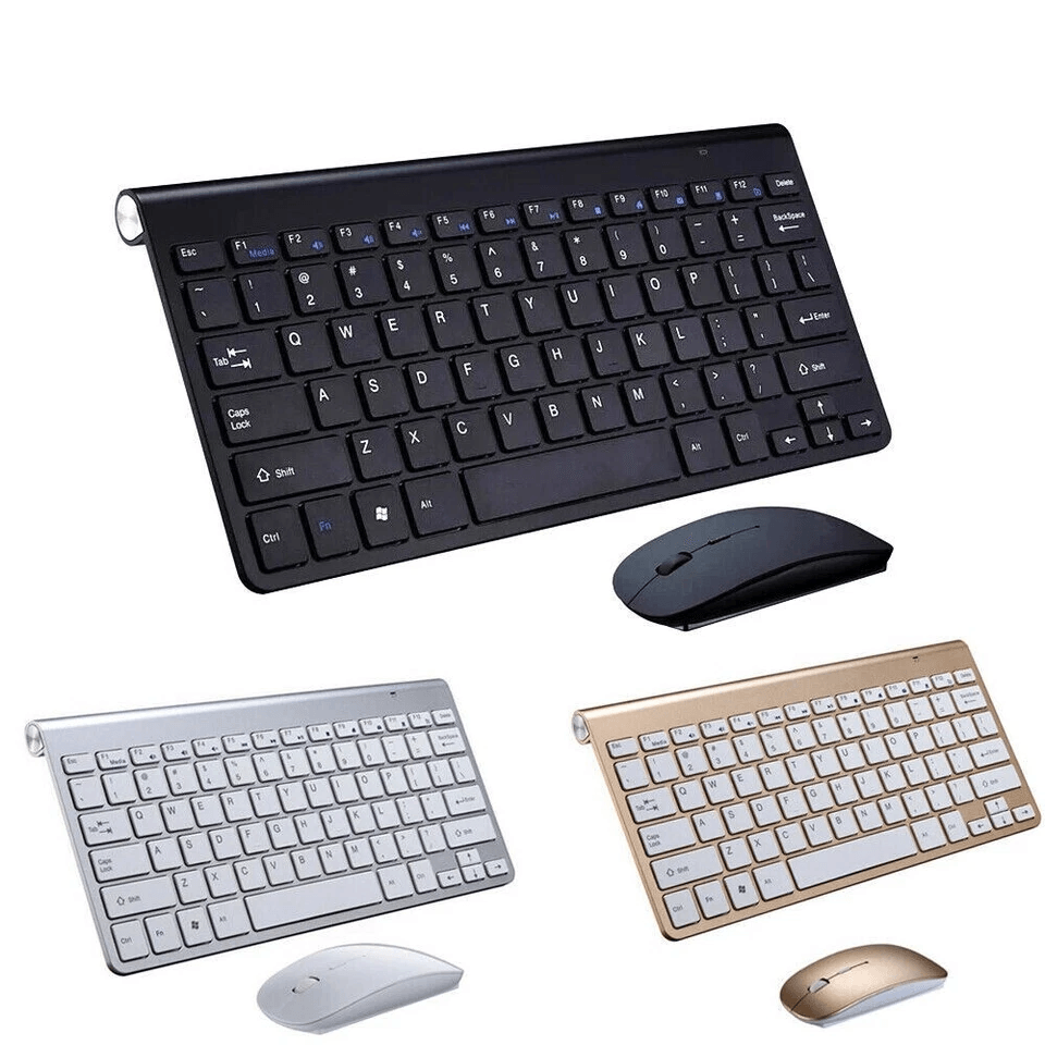 Mini Wireless Keyboard And Mouse Set, Waterproof For Mac, Apple & PC gold