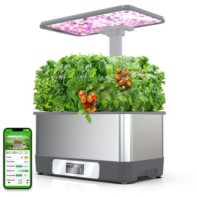 Hydroponics Growing System Kit 8 Pod WiFi Indoor Garden With LED Grow Light & Remote, Soilless Herb Planter Box Hydroponics Growing System Kit 8 Pod WiFi Indoor Garden With LED Grow Light & Remote, Soilless Herb Planter Box