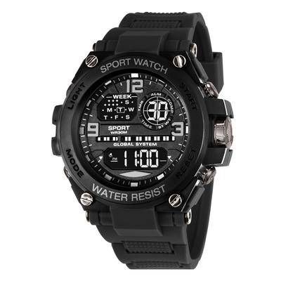 Multifunction Electronic Watches For Men, Waterproof Shockproof Sports Wristwatch, Drop Resistant Durable Design black