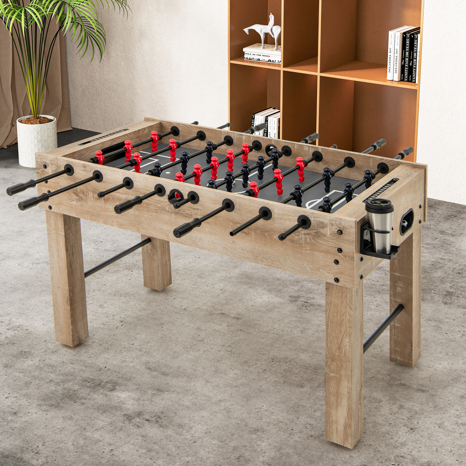 Ultimate Full Size Foosball Table With Legs, 2 Balls And 2 Foldable Cup Holders For Kids Teens Adults, Perfect Gift Ultimate Full Size Foosball Table With Legs, 2 Balls And 2 Foldable Cup Holders For Kids Teens Adults, Perfect Gift