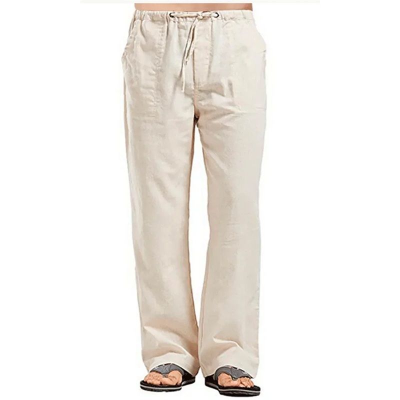 AirWeave Mens Cotton Linen Pants Summer Lightweight Breathable Trousers khaki s 60 70 Kg