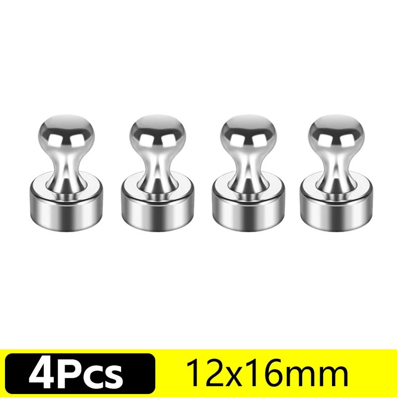 Metal Magnetic Pins Strong Portable Magnetic Thumbtacks For Whiteboard, Fridge, Notes & Office Use 4 Pcs
