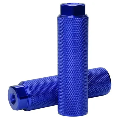 Bike Pegs Aluminum Alloy Anti Skid BMX Pegs For 3 8 Inch Axles | Durable Foot Rests For Road, Mountain & Track Bikes blue