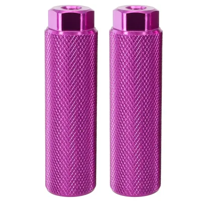 Bike Pegs Aluminum Alloy Anti Skid BMX Pegs For 3 8 Inch Axles | Durable Foot Rests For Road, Mountain & Track Bikes purple