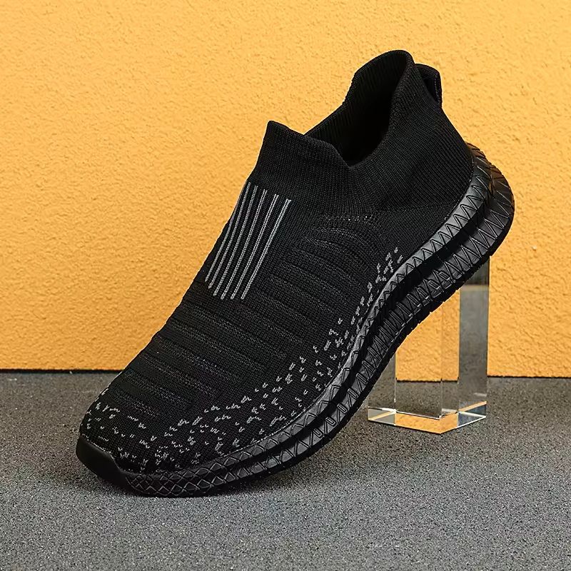 Mens Lightweight Slip On Walking Shoes With Breathable Mesh black us 12 (eu 46)