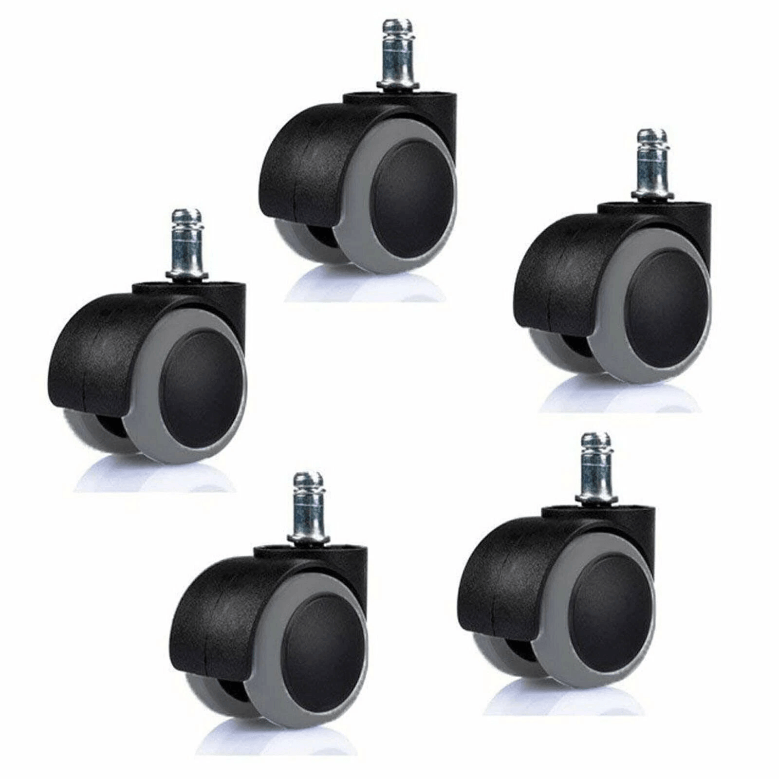 Universal Fit Office Chair Caster Wheels Set, Replacement Swivel Office Chair Wheels Heavy Duty Rollerblade Smooth Style Universal Fit Office Chair Caster Wheels Set, Replacement Swivel Office Chair Wheels Heavy Duty Rollerblade Smooth Style