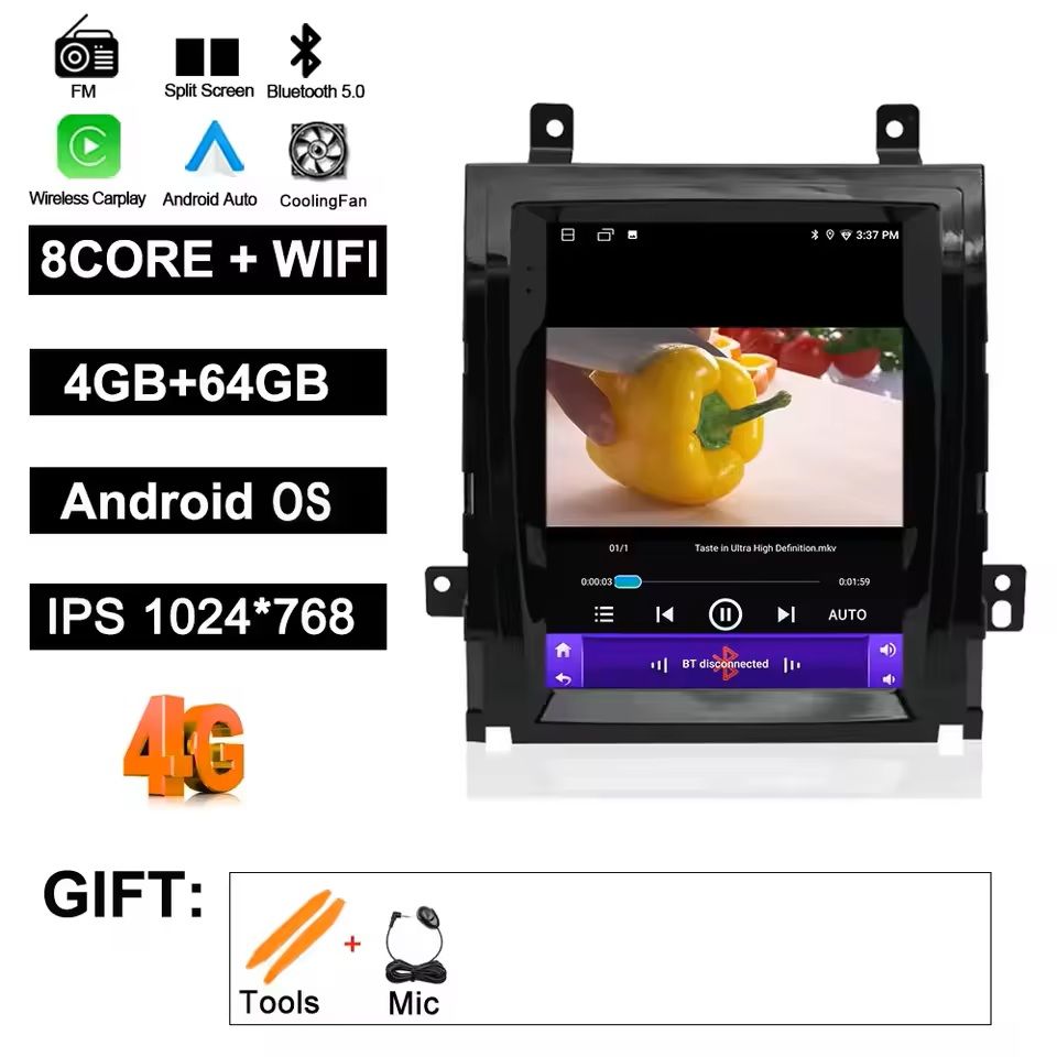 Android 14 Car Stereo Head Unit With CarPlay And GPS For Cadillac Escalade (20072013) f 4g 64g