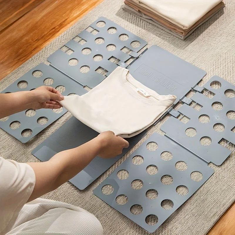 Durable Plastic Clothes Folding Board Easy & Fast Laundry Organizer For Kids, Shirts, And Home Storage white