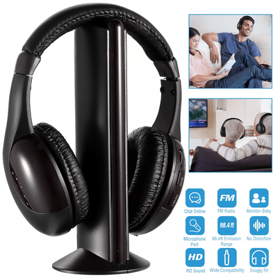 Multifunctional Cordless RF Headphones With Mic, Wireless Over Ear Headset For TV, PC, MP3, DVD Multifunctional Cordless RF Headphones With Mic, Wireless Over Ear Headset For TV, PC, MP3, DVD