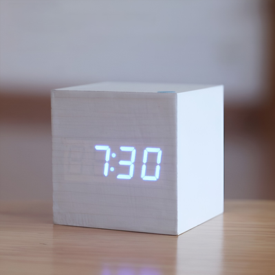 4 In 1 Modern Digital Alarm Clock LED Digital Alarm Clock, Perfect Gift For Home & Office White Blue Light