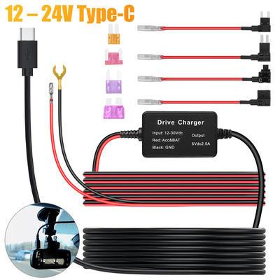 Universal Type C Dash Cam Hardwire Kit, Fuse Car DVR Power Cable With Low Voltage Protection For GPS, Radar, Dash Camera Universal Type C Dash Cam Hardwire Kit, Fuse Car DVR Power Cable With Low Voltage Protection For GPS, Radar, Dash Camera