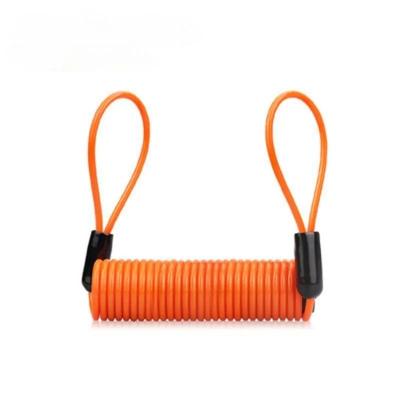 Motorcycle Disc Lock Reminder Cable Anti Theft Bike Spring Rope Alarm Security Cord For Bicycle Scooter Theft Protection orange