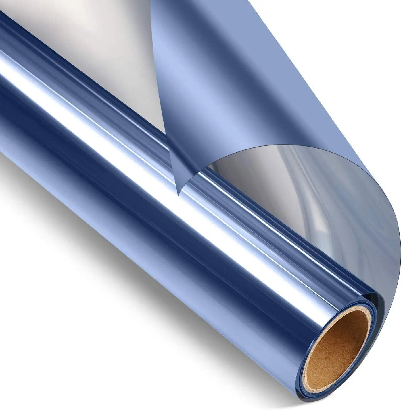 Privacy Window Tint Film, One Way Mirror Glass Sticker, Reflective Sun Blocking Film For Heat Control & UV Protection blue silver 90x300cm