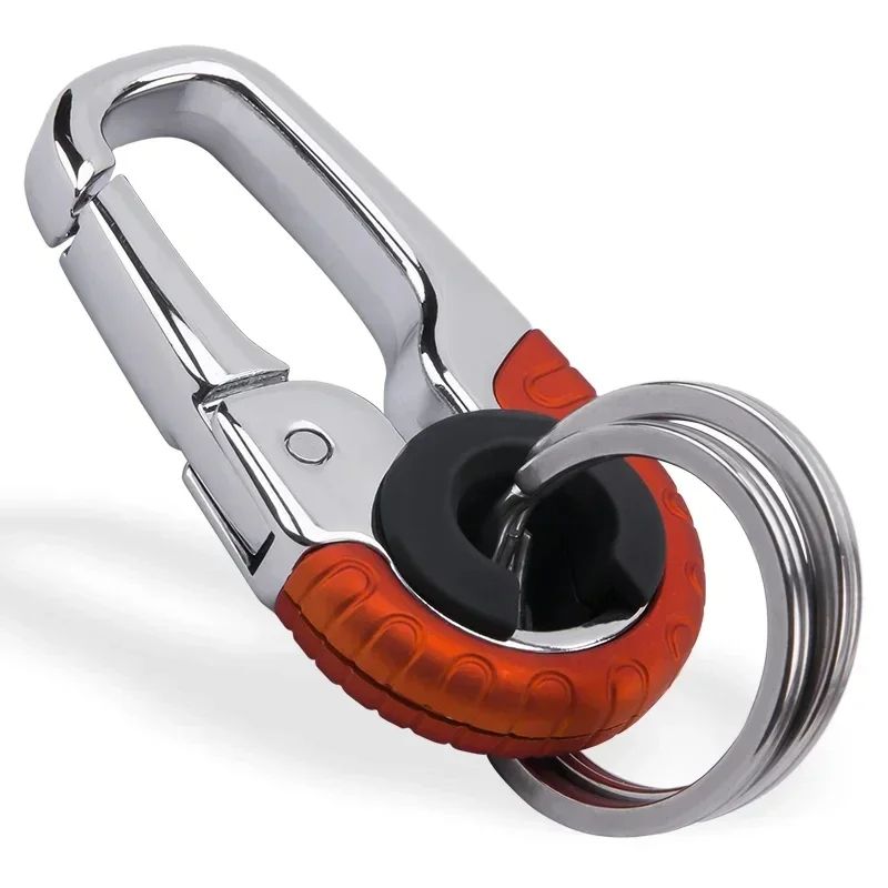 Mens Stainless Steel Keychain Buckle With Key Ring Hook, Outdoor Carabiner & Climbing Keyfob Accessories orange