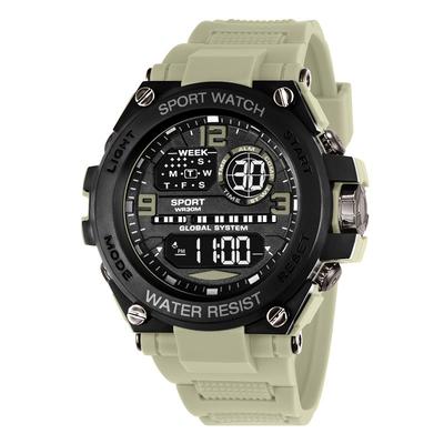 Multifunction Electronic Watches For Men, Waterproof Shockproof Sports Wristwatch, Drop Resistant Durable Design khaki