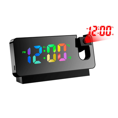 180 Degree Projection LED Alarm Clock With USB Charging And Ceiling Display style 3