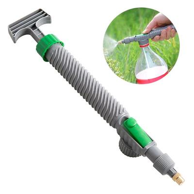 High Pressure Manual Water Sprayer Adjustable Nozzle Bottle Head For Gardening And Cleaning grey