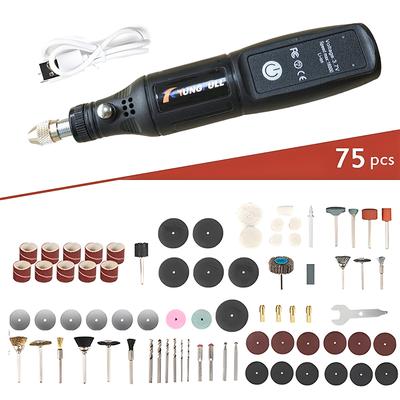 USB Mini Handheld Electric Drill, Dremel Rotary Tool For Jewelry, Woodworking, Glass & Metal Projects with 75pcs