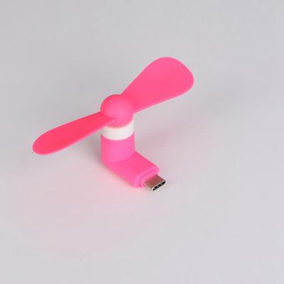 Type C Creative Mini Portable Mobile Phone Fan, Micro USB Cooling Fan Gadget For Charging Treasure, Power Bank, Tester pink