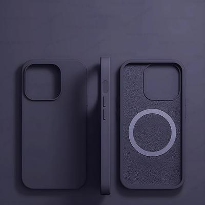 Magsafe Liquid Silicone Case For IPhone, Ultra Thin, Magnetic, Wireless Charging & Shockproof Cover dark Purple iphone 15