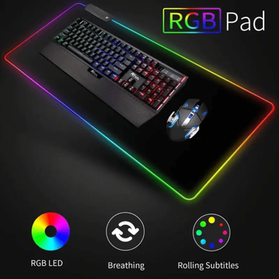 Large RGB Gaming Mouse Pad Extended Soft Keyboard Mat Large RGB Gaming Mouse Pad Extended Soft Keyboard Mat