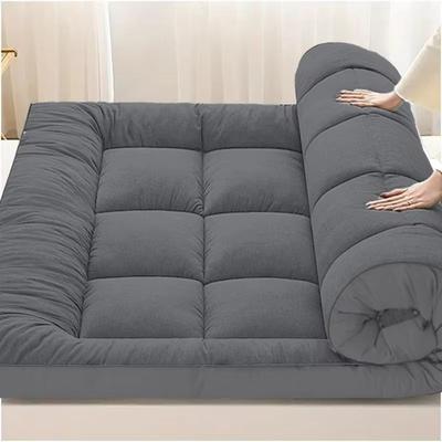 Luxury Extra Thick Mattress Pad For Queen & King Beds 1000GSM Quilted Topper With Deep Pocket Soft & Breathable gray queen 60x80inch