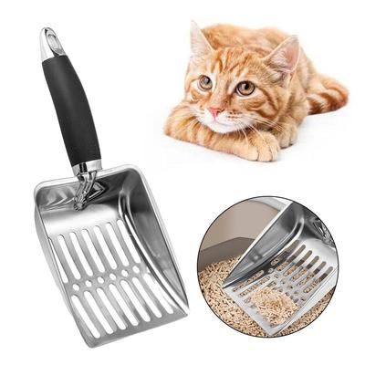 Metal Cat Litter Shovel With Long Handle, Durable Sand Cleaning Scoop For Dog & Cat Waste Metal Cat Litter Shovel With Long Handle, Durable Sand Cleaning Scoop For Dog & Cat Waste
