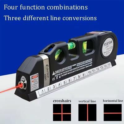 Multipurpose Laser Level Line Tool With 8 Foot Measuring Tape Multipurpose Laser Level Line Tool With 8 Foot Measuring Tape