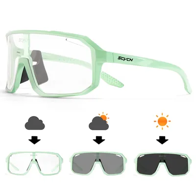 Photochromic Cycling Sunglasses Goggles For Men & Women, TR90 Frame Outdoor Bike Riding Glasses Road Bicycle Eyewear s62 37 1lens