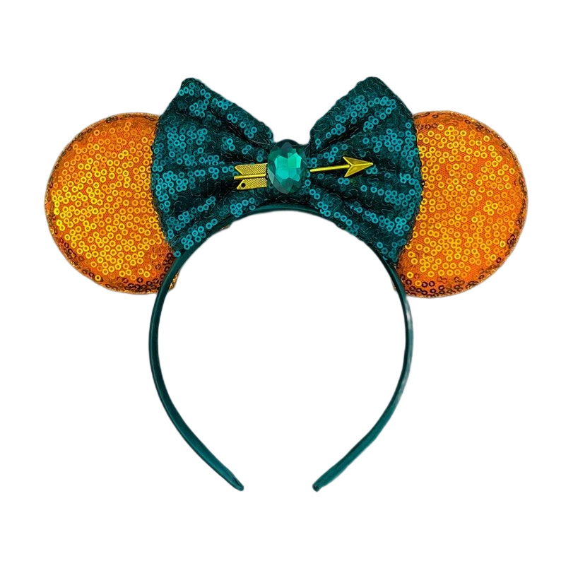 New Style Mickey Minnie Ear Headband Sequin Bows For Girls, Adults & Kids Halloween Party Cosplay Hair Accessories as Picture 14
