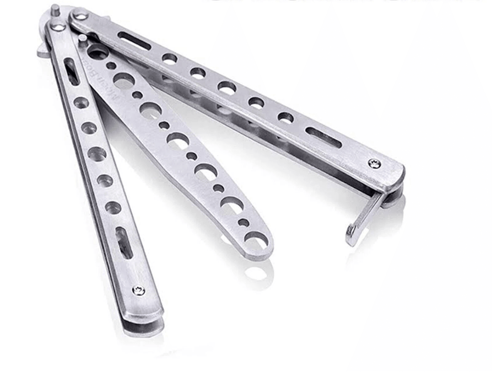 Balisong Butterfly Trainer Knife Practice Tool, Safe Metal Black Silver Flip Knife For Beginners & Gifting Balisong Butterfly Trainer Knife Practice Tool, Safe Metal Black Silver Flip Knife For Beginners & Gifting