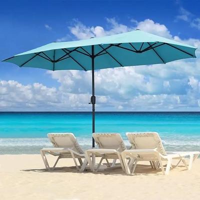 Large Patio Umbrella, Outdoor Double Sided Market Canopy, Extra Large Table Umbrella With Easy Crank For Yard, Garden blue
