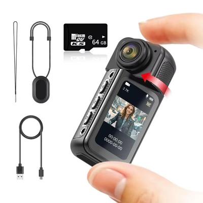 Xiaomi S70 Mini Action Camera Lightweight 2.7K POV Recorder With Magnetic Mount & IPS Display black With 64gb Card