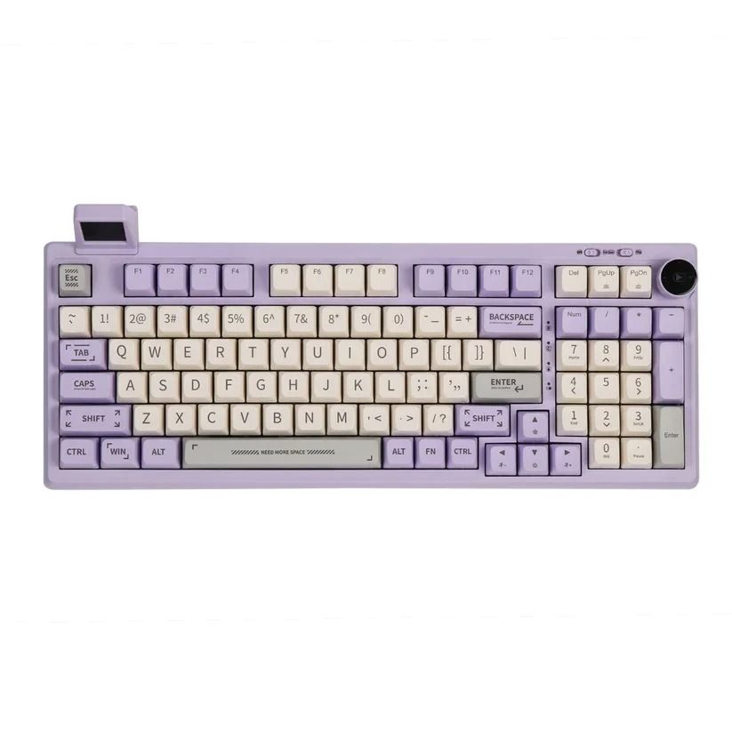 Wireless Mechanical Keyboard With Display And Gasket Mount gat Pro Yellow purple