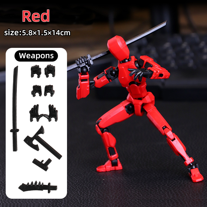 3D Printed Shapeshift Robot, Multi Jointed Movable Figure Toy For Kids, Adults & Creative Play, Perfect Gift Idea red
