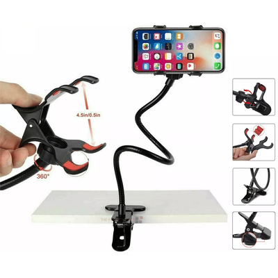 Flexible Gooseneck Mobile Phone Holder, Universal Lazy Bed Desk Table Clip Mount Stand For Smartphones, GPS, MP3 & More Flexible Gooseneck Mobile Phone Holder, Universal Lazy Bed Desk Table Clip Mount Stand For Smartphones, GPS, MP3 & More