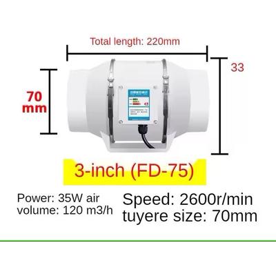 4 Inch Silent Inline Duct Exhaust Fan Bathroom Kitchen Ventilation Extractor au Adapter 3inch