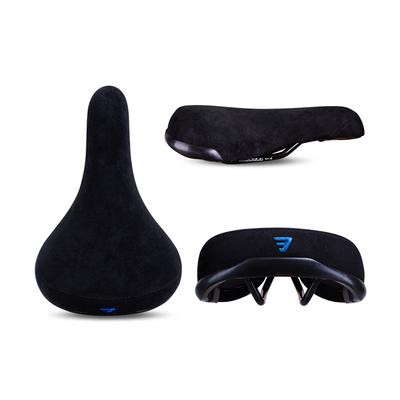 Embroidered Bicycle Saddle Wheelie Seat, Black Flannelette BMX Bike Seat With 8mm Rail, Stylish Logo Padded For Rider 43002