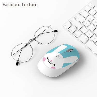 Wireless USB Mini Rechargeable Mouse, Cute Pink Cartoon Mause, Silent Click Ergonomic Optical Mice For Kids Gift rabbit Mouse