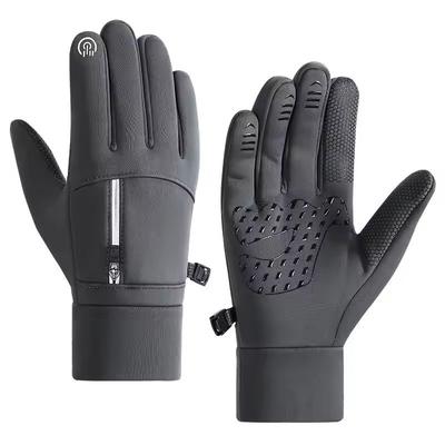 Waterproof Thermal Winter Gloves For Running, Cycling, And Outdoor Work grey xl
