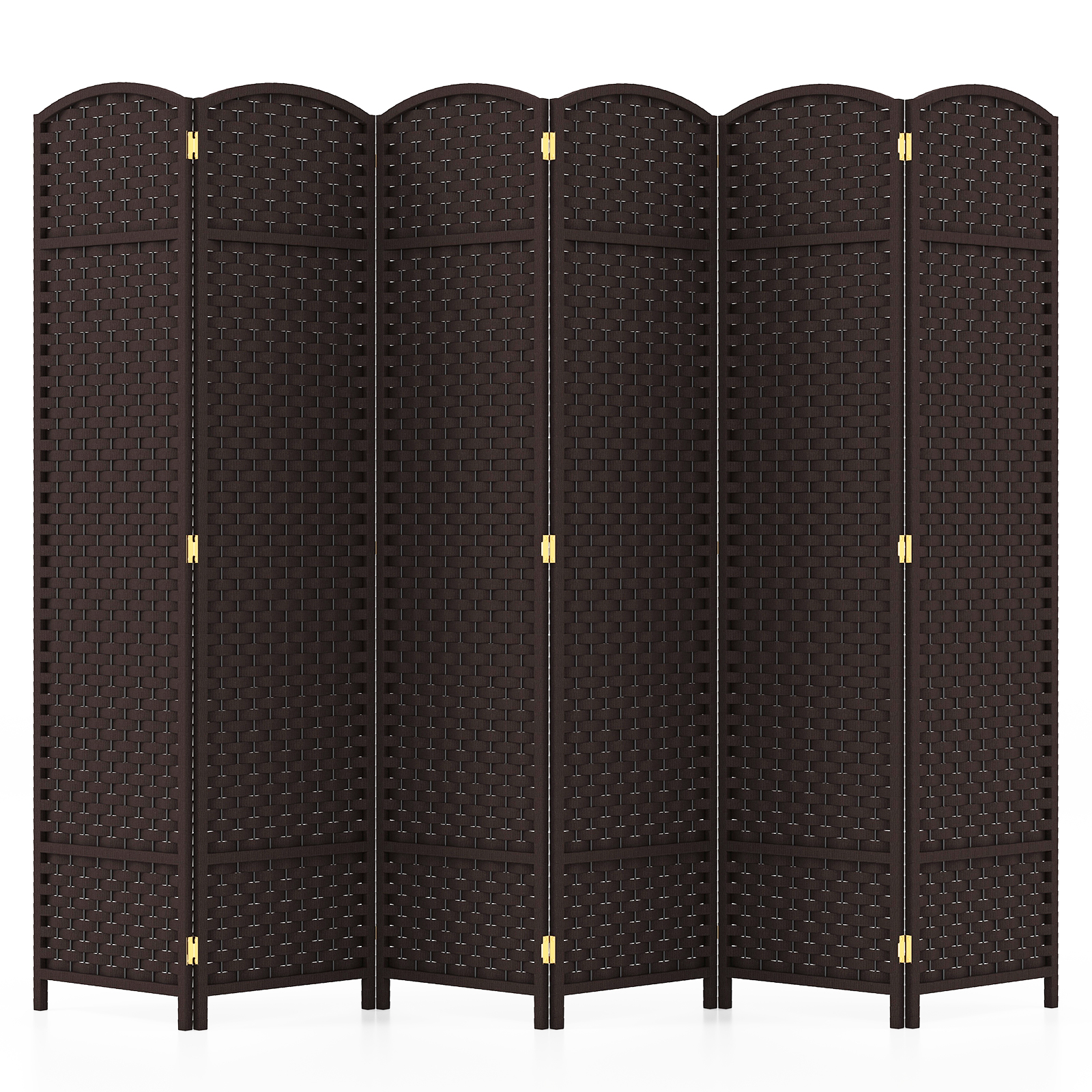 Hand Woven Panel Room Divider, Tall Folding Privacy Screen With Solid Wood Frame, No Assembly Needed Hand Woven Panel Room Divider, Tall Folding Privacy Screen With Solid Wood Frame, No Assembly Needed