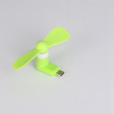 Type C Creative Mini Portable Mobile Phone Fan, Micro USB Cooling Fan Gadget For Charging Treasure, Power Bank, Tester green