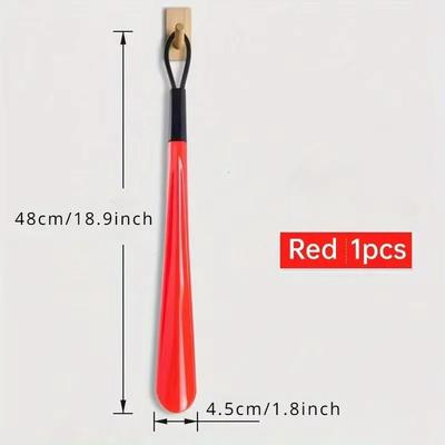 Extra Long Flexible Plastic Shoe Horn For Easy Wear pink